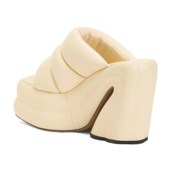 Proenza Schouler Arc Platform Mule Sandals Cream Leather 4.25" Wedge Heel - Picture 3 of 3